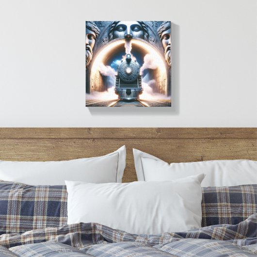 "De trein" canvas (Insitu (Slaapkamer))