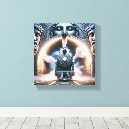 "De trein" canvas (Insitu (Houten vloer))