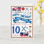 De trein Gepersonaliseerde Kaart van de Verjaardag (Gele Bloem)