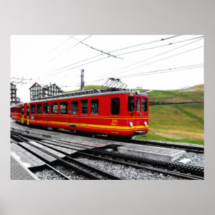 De trein Jungfraubahn in Zwitserland Poster