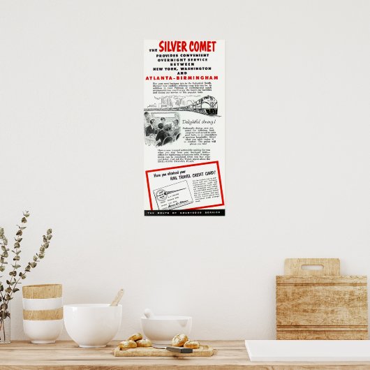 De trein met de zegelringweg Silver Comet Train Poster (Keuken)