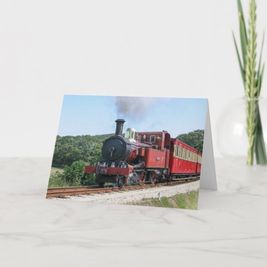 De trein van de stoom in Castletown het Eiland Man Kaart (Voorkant)