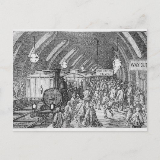 De trein van de werknemers briefkaart (Voorkant)
