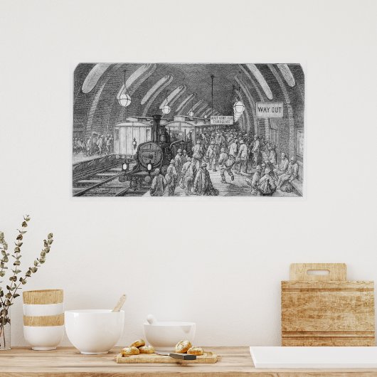 De trein van de werknemers poster (Keuken)