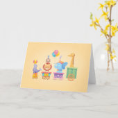 De Trein van het Circus van Kawaii Kaart (Gele Bloem)