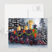 De trein van Kerstmis Feestdagenkaart (Voorkant / Achterkant)