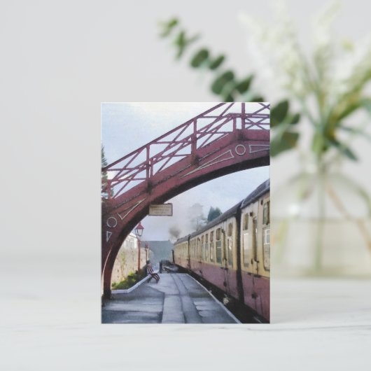 DE TREINEN VAN DE STOOM BRIEFKAART (Staand voorkant)