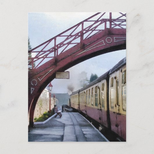 DE TREINEN VAN DE STOOM BRIEFKAART (Voorkant)