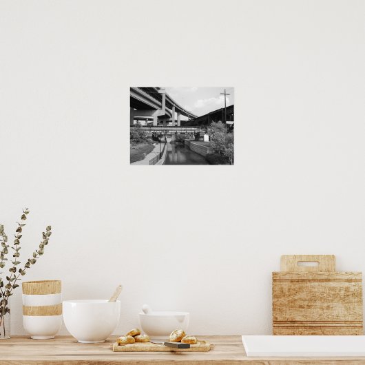 De treinoverloop en het kanaal van Richmond Poster (Keuken)