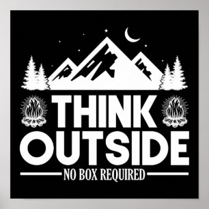 De trekberg denkt buiten Geen doos vereist Poster