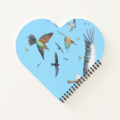 De trekvogels traceren hun hartvorm van hun vlucht notitieboek (Achterkant)