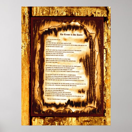 De Tremor in zijn handen Poster (Voorkant)