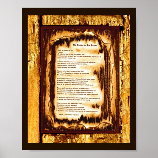 De Tremor in zijn handen Poster (Voorkant)