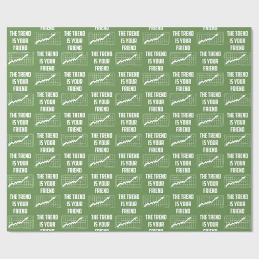 De trend is uw vriend aandelenhandelaars cadeaupapier (Vlak)