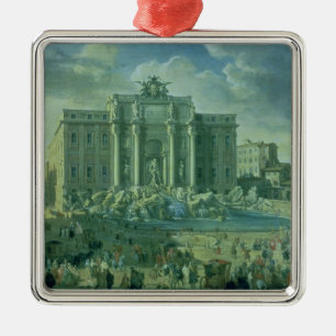 De Trevi-fontein in Rome, 1753-56 Metalen Ornament