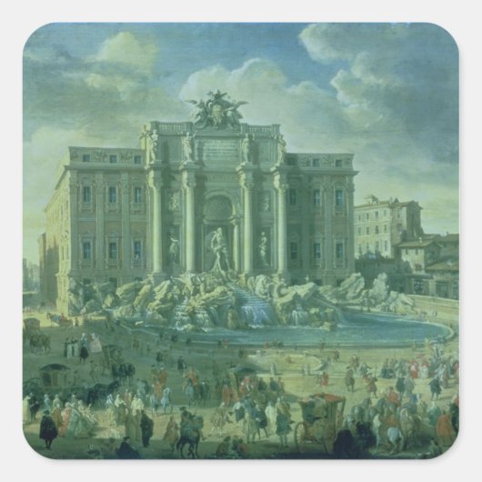 De Trevi-fontein in Rome, 1753-56 Vierkante Sticker (Voorkant)