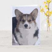 De tri-Kleur van Corgi Kaart (Gele Bloem)