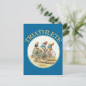 De triathlon van kippen briefkaart (Staand voorkant)
