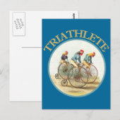 De triathlon van kippen briefkaart (Voorkant / Achterkant)