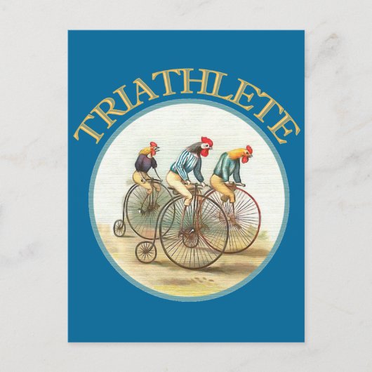 De triathlon van kippen briefkaart (Voorkant)