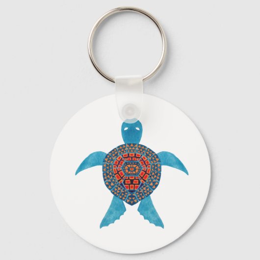 De tribale Zee schildpad Sleutelhanger (Voorkant)