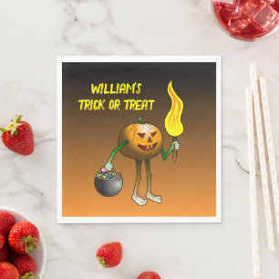 De Trick or Treat Pompoen Servet