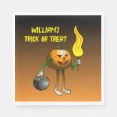 De Trick or Treat Pompoen Servet (Voorkant)