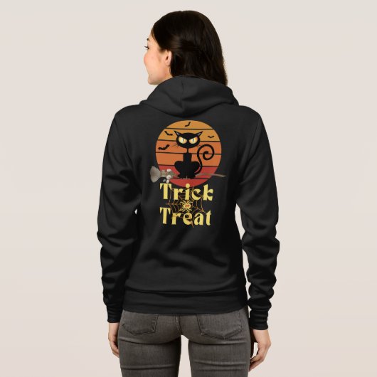 De Trick or treat van de heksenkat Hoodie (Achterkant volledig)