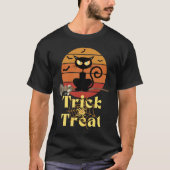 De Trick or treat van de heksenkat T-shirt (Voorkant)