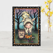 De Trick-or-Treaters Mooie Halloween Kunst Kaart (Gele Bloem)