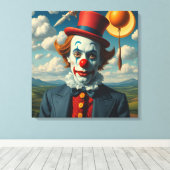 De trieste clown canvas afdruk (Insitu (Houten vloer))