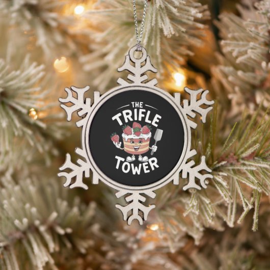 De Trifle Tower Kerst Tin Sneeuwvlok Ornament (Boom)