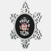 De Trifle Tower Kerst Tin Sneeuwvlok Ornament (Rechts)