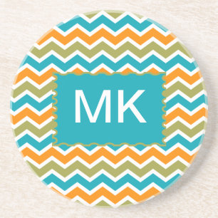 De Trillende StammenZigzag van de pauw Zandsteen Onderzetter