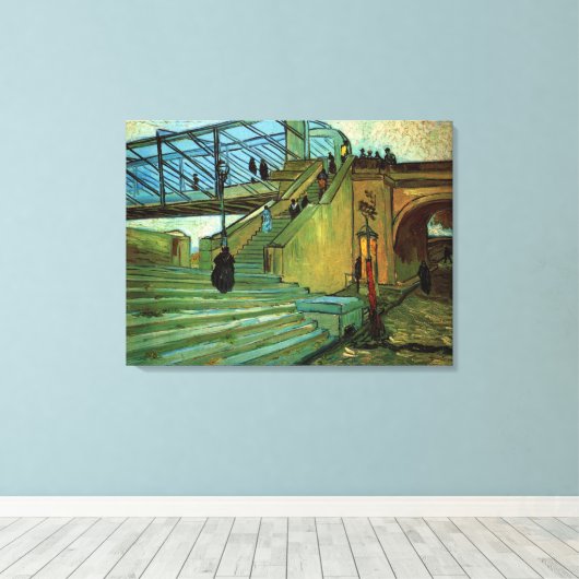 De Trinquetaille-brug van Vincent van Gogh Canvas Afdruk (Insitu (Houten vloer))
