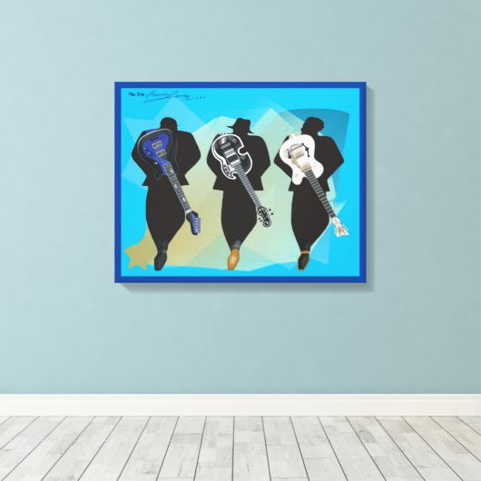 De trio-Verrekte achtergrond van het Canvas (Insitu (Houten vloer))