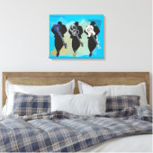 De trio-Verrekte achtergrond van het Canvas Afdruk (Insitu (Slaapkamer))