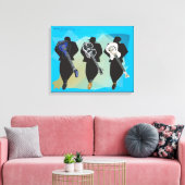 De trio-Verrekte achtergrond van het Canvas Afdruk (Insitu (Woonkamer))