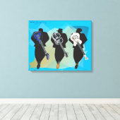 De trio-Verrekte achtergrond van het Canvas Afdruk (Insitu (Houten vloer))