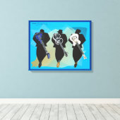 De trio-Verrekte achtergrond van het Canvas Afdruk (Insitu (Houten vloer))