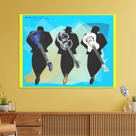 De trio-Verrekte achtergrond van het Canvas druk-G (Insitu (Woonkamer))