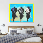 De trio-Verrekte achtergrond van het Canvas druk-G (Insitu (Slaapkamer))