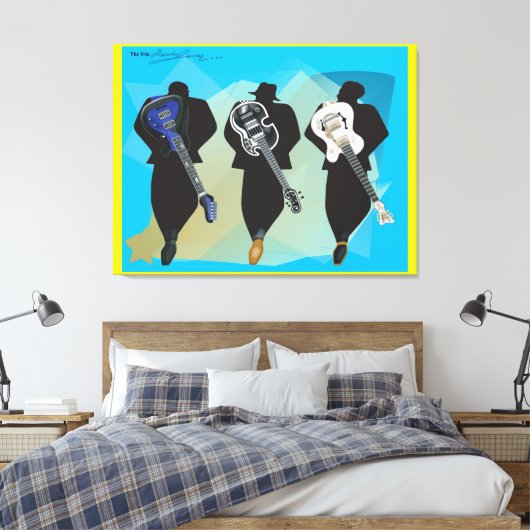 De trio-Verrekte achtergrond van het Canvas druk-G (Insitu (Slaapkamer))