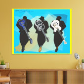 De trio-Verrekte achtergrond van het Canvas druk-G Afdruk (Insitu (Woonkamer))