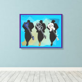 De trio-Verrekte Paars achtergrond van het Canvas Afdruk (Insitu (Houten vloer))