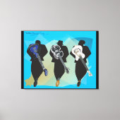 De trio-Verretched Canvas druk-Zwarte Achtergrond (Voorkant)