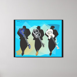 De trio-Verretched Canvas druk-Zwarte Achtergrond