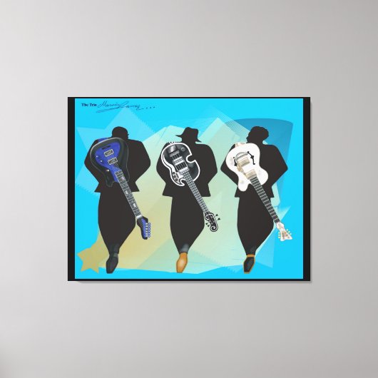 De trio-Verretched Canvas druk-Zwarte Achtergrond (Voorkant)