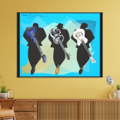 De trio-Verretched Canvas druk-Zwarte Achtergrond (Insitu (Woonkamer))