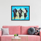 De trio-Verretched Canvas druk-Zwarte Achtergrond Afdruk (Insitu (Woonkamer))